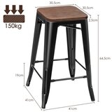  Komplet 4 barske stolice s osloncem za noge, vintage barska stolica, nosivost do 150 kg | shoptok.hr