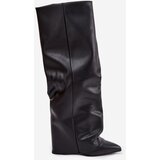 Boto Insulated Women's Boots with Turned Cuff on Heel Black Elivira | Shoptok.si