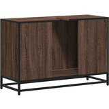 vidaXL Kopalniška omarica rjavi hrast 90x33x60 cm inženirski les | Shoptok.si