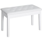 Nesta Klavirski stolček, klavirska klop v podeželskem slogu s prostorom za shranjevanje, iz kavčukovega lesa in umetnega usnja, bela, 76 x 36 x 50 cm, za, (5000493449) | Shoptok.si