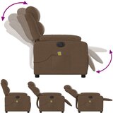  Električni masažni naslonjač od tkanine smeđi | shoptok.hr