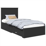  Konstrukcija postelje z vzglavjem Črna in srebrna 100 x 200 cm, (5000104195) | Shoptok.si