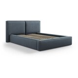 Cosmopolitan Design Temno modra oblazinjena zakonska postelja s prostorom za shranjevanje in letvenim dnom 140x200 cm Arendal – Cene