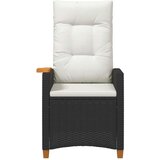  Fotelja za ležanje s pločom za čaj 62 x 64 x 112 cm poliratan - Crna i krem bijela | shoptok.hr