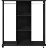  Ormar s kotačima crni 102 x 38 x 110 cm od konstruiranog drva | shoptok.hr