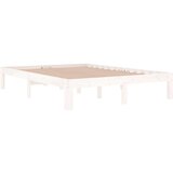  Okvir za krevet od masivnog drva bijeli 135x190 cm 4FT6 bračni | shoptok.hr