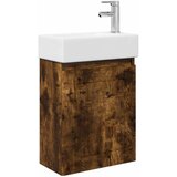 vidaXL Kopalniška omarica s tapo Dimljen hrast 45,5 x 25,5 x 84 cm, (5000245540) | Shoptok.si