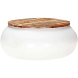  Stolić za kavu bijeli 68x68x30 cm od masivnog obnovljenog drva | shoptok.hr