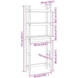  Stalak za kupaonicu crni 63 x 26 x 171 cm od masivne borovine | shoptok.hr