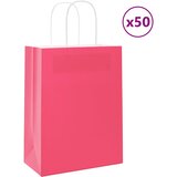 vidaXL Papirnate vrećice 50 kom s ručkama ružičaste 21x11x28 cm | shoptok.hr