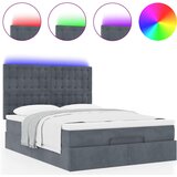  Otomanski krevet s madracima&LED tamnosivi 140x200cm baršunasti | shoptok.hr