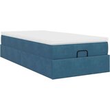 vidaXL Otomanski posteljni okvir z vzmetnico moder 80x200 cm žamet | Shoptok.si
