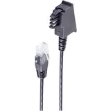 basic-s telefonski priključni kabel tae-f vtič na vtič RJ45\, usmerjevalni kabel dsl vdsl\, črn\, 15 m dsl priključni kabel [1x moški konektor tae-f - 1x RJ45 vtič 8p, (20411216)