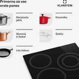 Klarstein EasyCook steklokeramična kuhalna plošča | 3 kuhališča | 4700 W | 11 stopenj moči | 45 cm | Shoptok.si