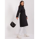 Fashion Hunters Black Long Winter Jacket With Belt | ePonuda.com