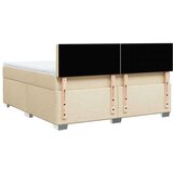 vidaXL Box spring postelja z vzmetnico krem 180x200 cm blago | Shoptok.si