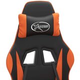  Okretna igraća stolica s osloncem crno-narančasta umjetna koža - Crna i narančasta 1 Sa naslonom za noge | shoptok.hr