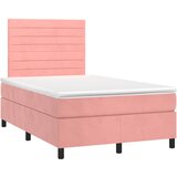  box spring s madracem LED ružičasti 120x190cm baršunasti | shoptok.hr