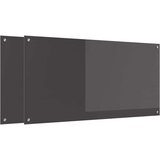 vidaXL Zaščita za kuhinjo 2 pcs Temno siva 120 x 60 cm kaljeno steklo | Shoptok.si