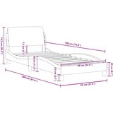  Okvir za krevet s uzglavljem Dover 90x190 cm baršunasti | shoptok.hr