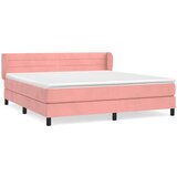  Box spring postelja z vzmetnico roza 160x200 cm žamet, (20894076) | Shoptok.si