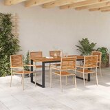  Vrtni set za objed 7 pcs Bež Čvrsto drvo akacije | Eponuda.com