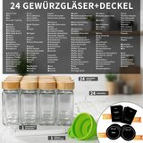 MYHTGD 24x 120 ml stekleni kozarčki za začimbe z bambusovim pokrovom | Shoptok.si