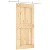  Klizna vrata 95 x 210 cm Čvrsta borovina (neobrađena) | shoptok.hr