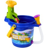  Set kanti za pijesak s tu&amp;scaron;em, lopaticom, grabljama, kalupima, dinosaurima Slike