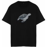 Trendyol Men's Black Relaxed/Comfortable Fit More Sustainable Animal Print 100% Organic Cotton T-shirt cene