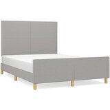 The Living Store Posteljni okvir z vzglavjem svetlo siv 140x200 cm blago - Posteljni Okvir Z Vzglavjem, (21525171) | Shoptok.si