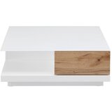 Bessagi Home klubska mizica nevio, s steklom, bela, hrast | Shoptok.si