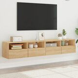  The Living Store Stenske TV omarice 2 kosa sonoma hrast 80x30x30 cm inž. les - TV Stenska Omarica, (21555803) | Shoptok.si