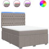 vidaXL Box spring postelja z vzmetnico taupe 160x200 cm blago, (21308058) | Shoptok.si
