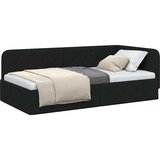  Kutni okvir kreveta Crna 90 x 190 cm tkanina | shoptok.hr