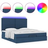  Otomanski krevet s madracem i LED plavi 160x200cm tkanine | shoptok.hr