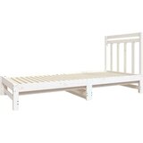  Izvlečna dnevna postelja bela 2x(90x190) cm trdna borovina, (20724798) | Shoptok.si