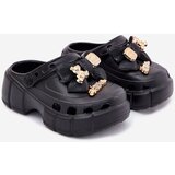Boto Girls Foam Slippers With Bow And Decorations Black Selvana | Shoptok.si