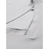 Ombre Men's T-shirt with contrasting inserts and crew neckline - light grey | Shoptok.si