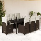 vidaXL 9-dijelni vrtni bistro set od poliratana s jastucima smeđi Cijene