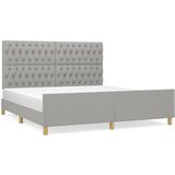 The Living Store Posteljni okvir z vzglavjem svetlo siv 180x200 cm blago - Posteljni Okvir Z Vzglavjem, (21527651) | Shoptok.si