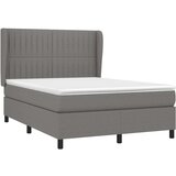  Box spring postelja z vzmetnico temno siva 140x200 cm blago, (20898991) | Shoptok.si