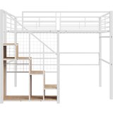 Lumor Postelja Mezzanine za otroke 140x200 cm - z varnostno lestvijo in shranjevanjem - bela, (22156117) | Shoptok.si