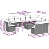  11-dijelni set vrtnih sofa od poliratana s jastucima crni | shoptok.hr