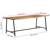 vidaXL Jedilna miza 200x100x75 cm trden mangov les | Shoptok.si
