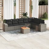 vidaXL 8-dijelni set vrtnih sofa od poliratana s jastucima sivi Cijene