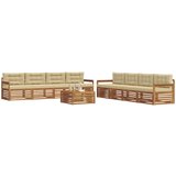  Set vanjskih sofa 9 kom. Prirodna i bež 79 x 79 x 37 cm | Shoptok.si