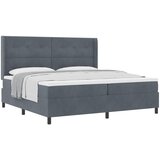  s opruga kutije Tamno siva 200 x 200 cm Baršun | shoptok.hr