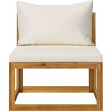  3057657 5 Piece Garden Lounge Set with Cushion Cream Solid Acacia Wood (311857+311859+311863) | shoptok.hr