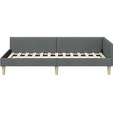 vidaXL Kotna postelja Temno siva 80 x 200 cm Tkanina in oblikovan les | Shoptok.si
